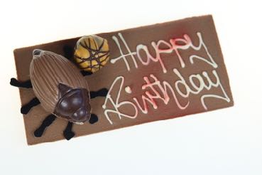 Dek. Tafel klein mit Maikäfer und Praline