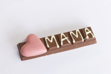 Dek. Riegel mit Herz/ Blume "Mama"