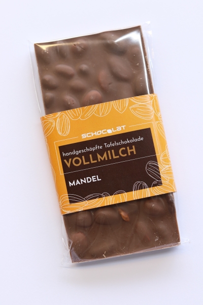 Tafel Vollmilch mit ganzen gerösteten Mandeln  100g