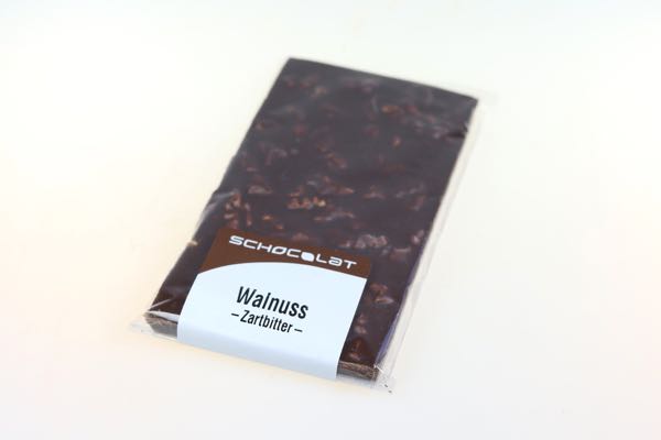 Tafel Zartbitter mit Walnüssen  100g