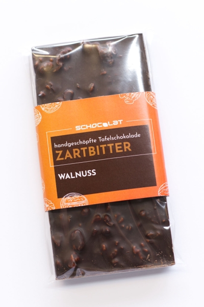 Tafel Zartbitter mit Walnüssen  100g