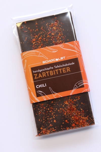 Tafel Zartbitter mit Chili  100g