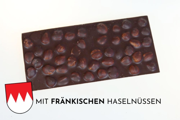 Tafel Zartbitter mit fränk. Edelhaselnüssen