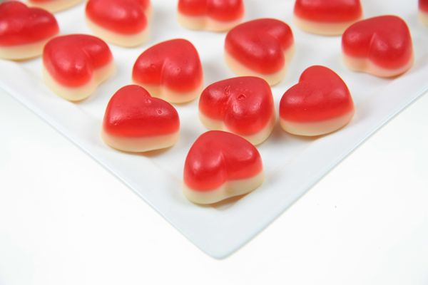 Fruchtgummiherzen mit Schaum  195g