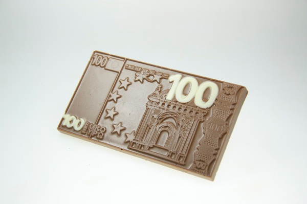 100 Euro-Schein in Vollmilch  100g