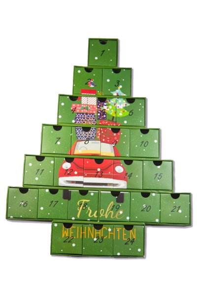 Adventskalender - Baum grün mit Pralinen